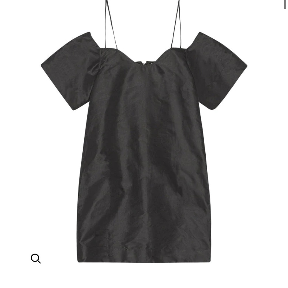 GANNI Black taffeta mini dress